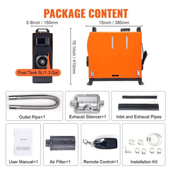 SVOPES 8KW Diesel Heater, 27296 BTU, Orange, Diesel, Utility