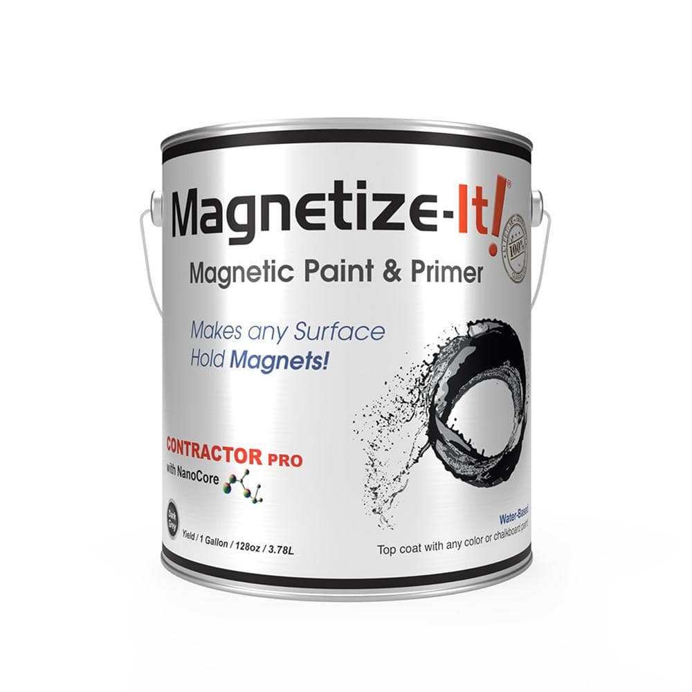 Magnetize-it! Magnetic Paint Primer (Water Based) Standard Yield Mistd-1530, Size: 32oz, Gray