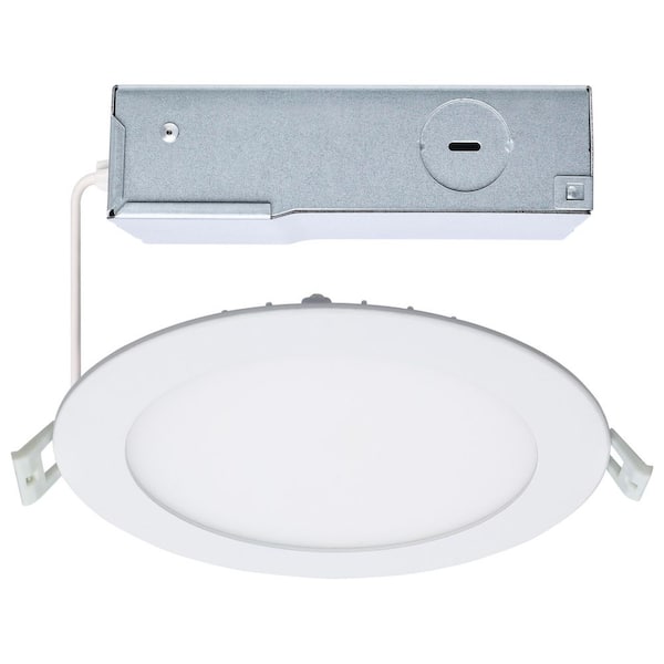 6 in. Round Edge-lit White Adjustable CCT Canless Direct Wire Dimmable Remote Driver Integrated LED Recessed Light Trim