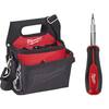 Milwaukee 15-Pocket Electricians Tool Pouch/Holster with Quick Adjust Belt and 11-in-1 Multi-Tip Screwdriver 48-22-8112-48-22-2761