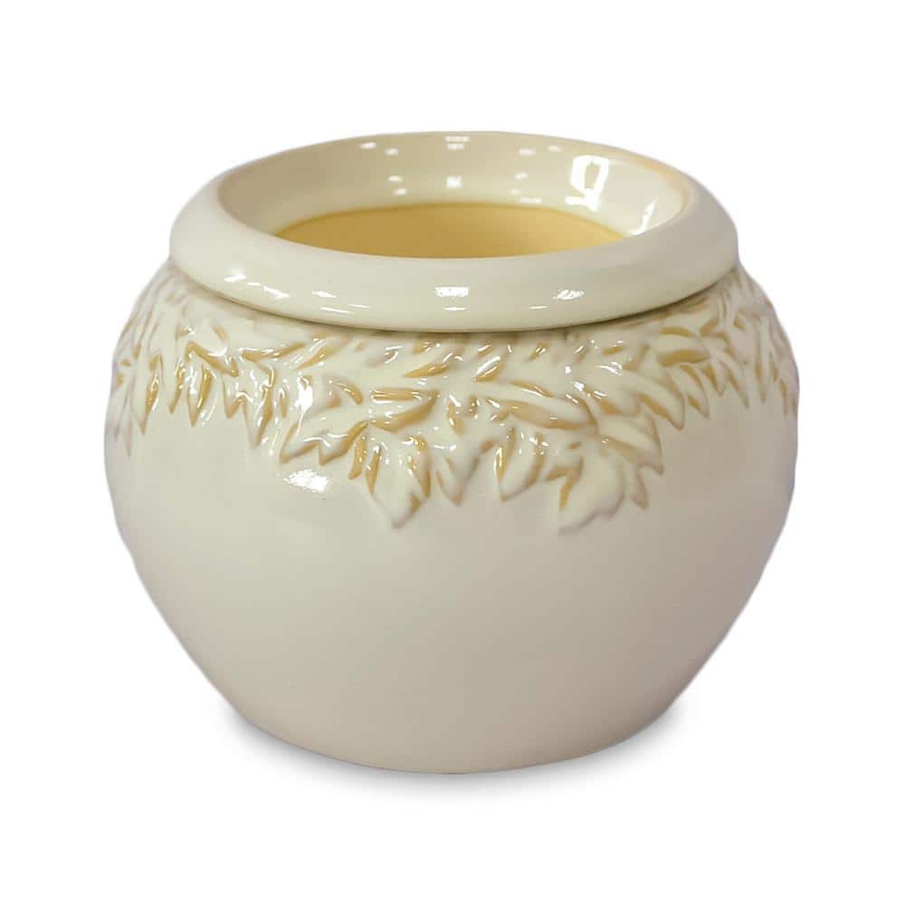 Ceramic 5" White Round Plant Flower Pot Vase Candle Pottery Stoneware Container 