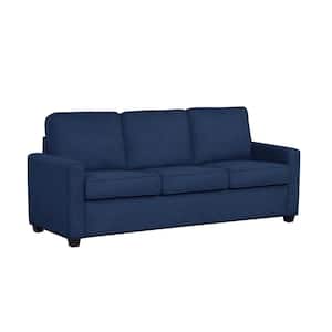 Jen 80 in. W Navy Upholstered Queen Sleeper Sofabed