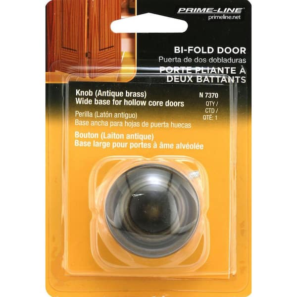 Prime-Line 1-11/16 in., Antique Brass Plated, Bi-fold Door Pull