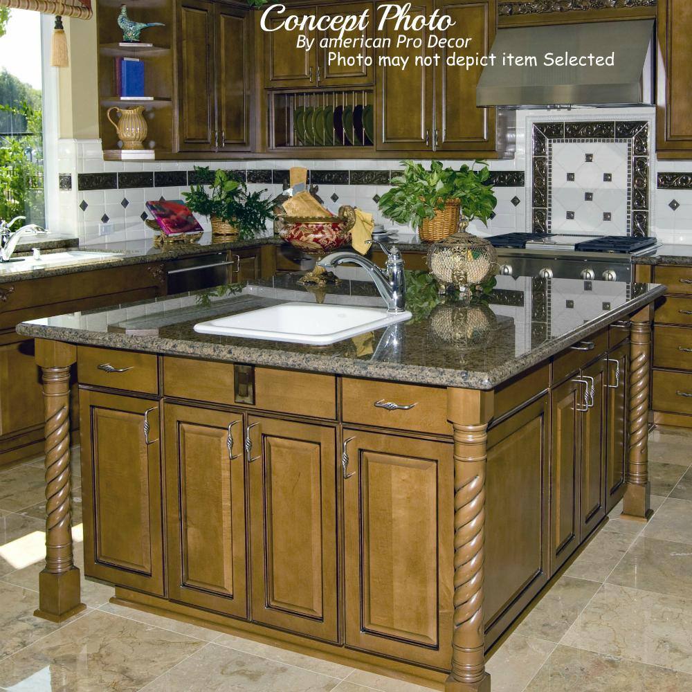 35.25" Unfinished Solid Hardwood Rope Kitchen Island Leg