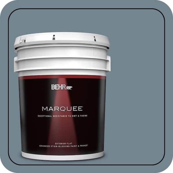 BEHR MARQUEE 5 gal. #N480-5 Adirondack Blue Flat Exterior Paint & Primer