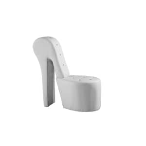 Jackson White Faux Leather High Heel Shoe Chair