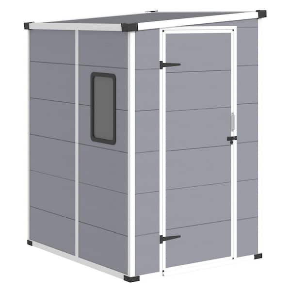 4 ft. W x 5 ft. D Metal Shed with Lockable Double Doors and Built-In Floor (20 sq. ft.)