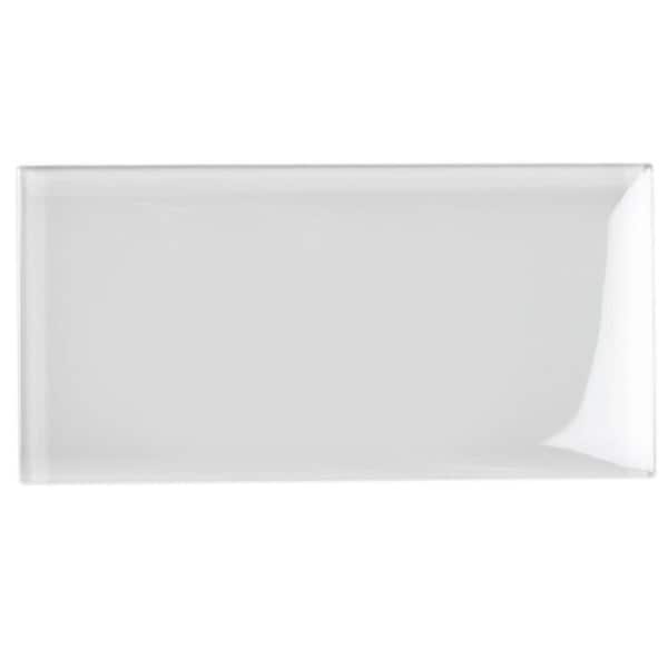 Apollo Tile White 3 in. x 6 in. Polished Glass Mosaic Tile Sample (0.12 sq. ft./Piece)