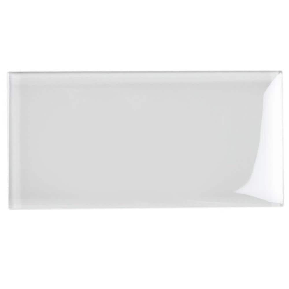 White Glossy Glass Subway Wall Tile 3x6 Inch 40-Pack