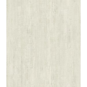 White Cream Dimensional Natural Wood Peel and Stick Vinyl Wallpaper Roll