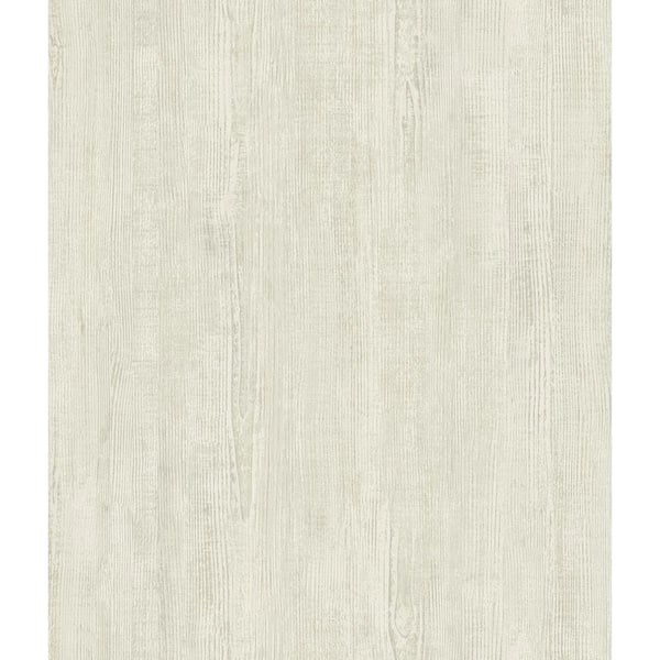 RoomMates White Cream Dimensional Natural Wood Peel and Stick Vinyl Wallpaper Roll