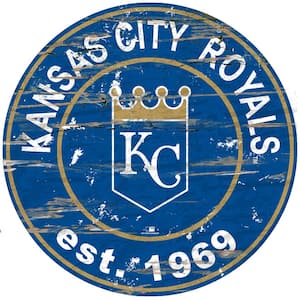 MLB Kansas City Royals 24 in. Distressed Wooden Wall Art Circle Sign