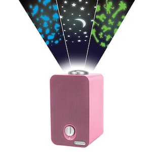 4-in-1 Tabletop Nighttime Projector Air Purifier with HEPA filter for Small Rooms, Pink