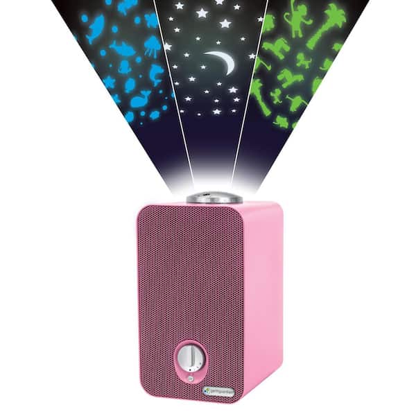 GermGuardian 4-in-1 Tabletop Nighttime Projector Air Purifier with HEPA filter for Small Rooms, Pink