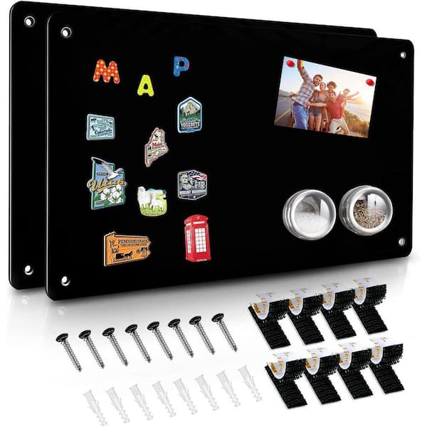 2 Pack Magnetic Board 17.5 x 11.4 Inch Metal Bulletin Display