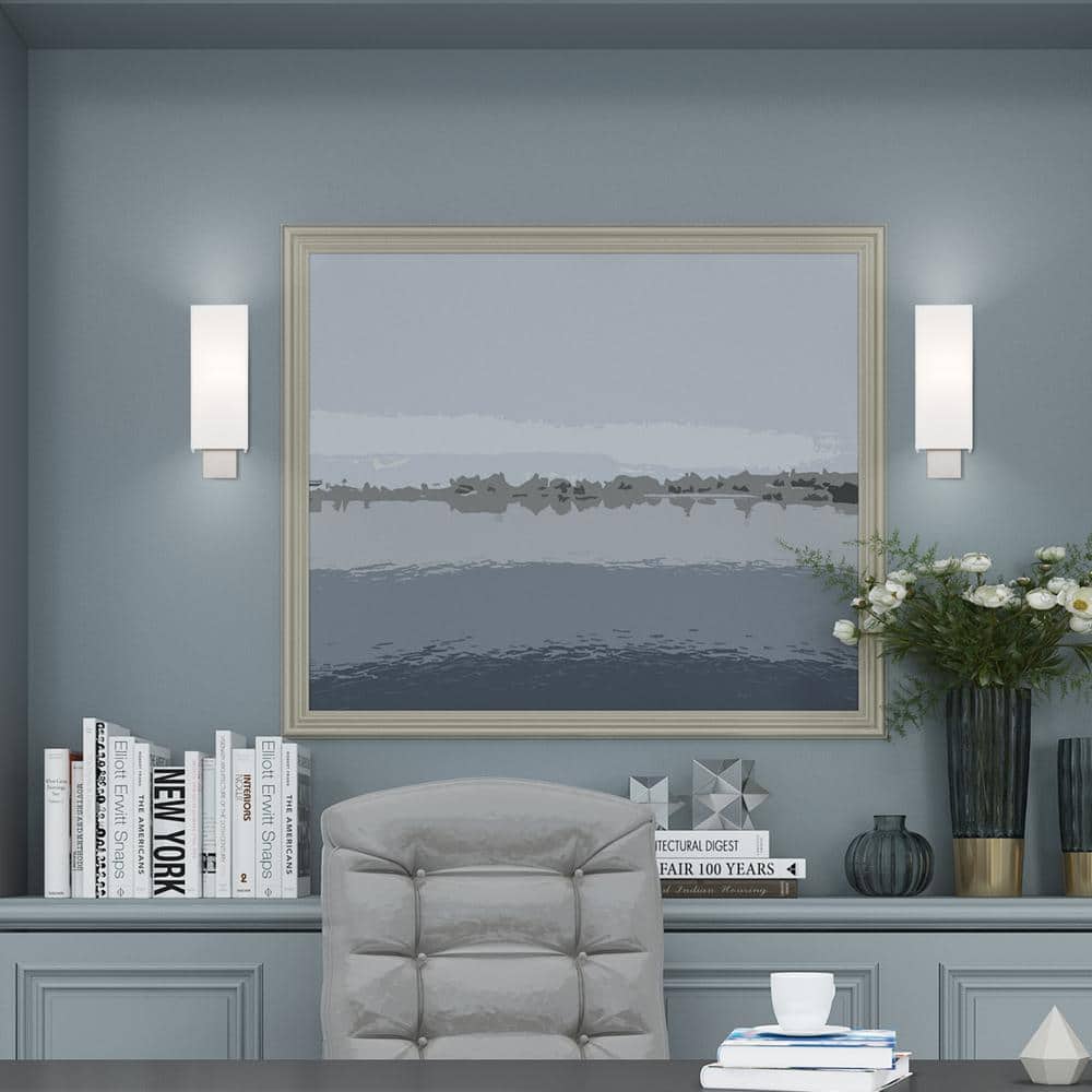 Clark Brushed Nickel 1-Light ADA Compliant Wall Sconce with Off-White Shade