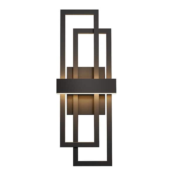 25.6 in. Matte Black LED Outdoor Hardwired Wall Lantern Sconce