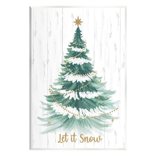 Stupell Industries Let it Snow Rustic Tree by Sharon Lee 1-Piece Unframed Graphic Print Typography Poster Art Print 15 in. x 10 in.