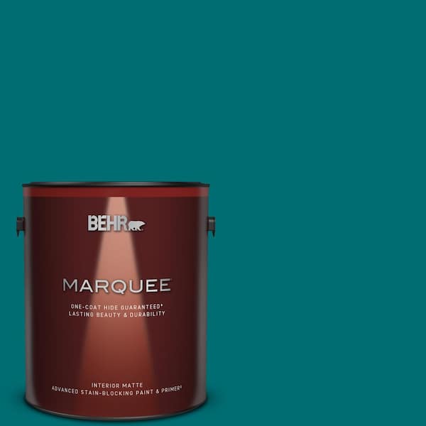 BEHR MARQUEE 1 gal. #MQ6-35 Teal Motif One-Coat Hide Matte Interior Paint & Primer