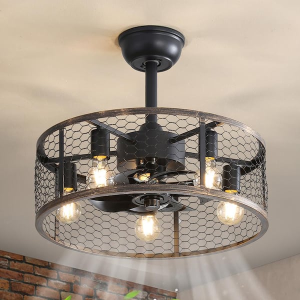 Staykiwi 20 in. Indoor Black Classic Ceiling Fan with Integrated LED with Remote Included (No Warranty On Bulbs)