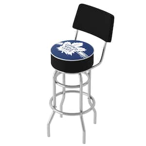 Toronto Maple Leafs Logo 31 in. Blue Low Back Metal Bar Stool with Vinyl Seat