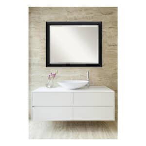 Nero Black 31.5 in. x 25.5 in. Beveled Rectangle Wood Framed Bathroom Wall Mirror in Black