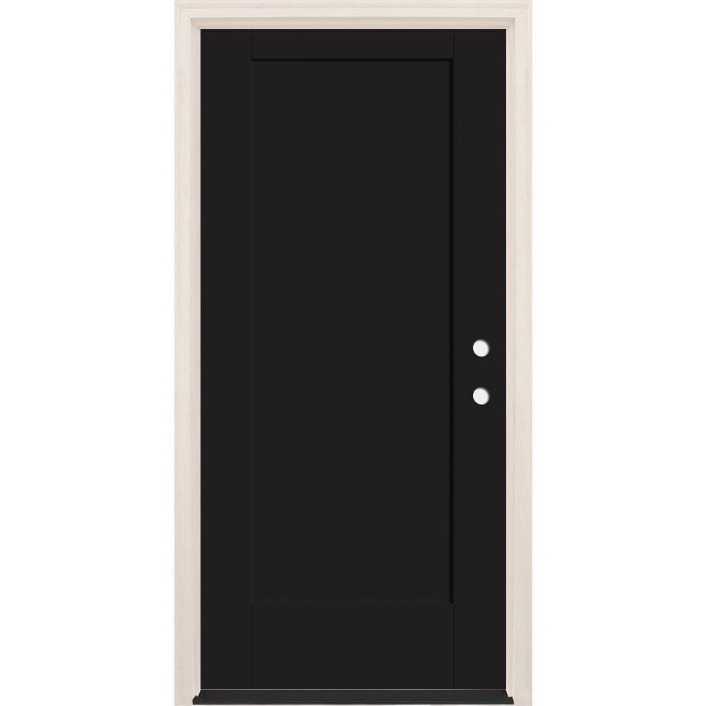 32 in. x 80 in. 1 Panel Left-Hand Onyx Painted Fiberglass Prehung Front Door w/6-9/16 in. Frame and Bronze Hinges price history on PriceWatchPro