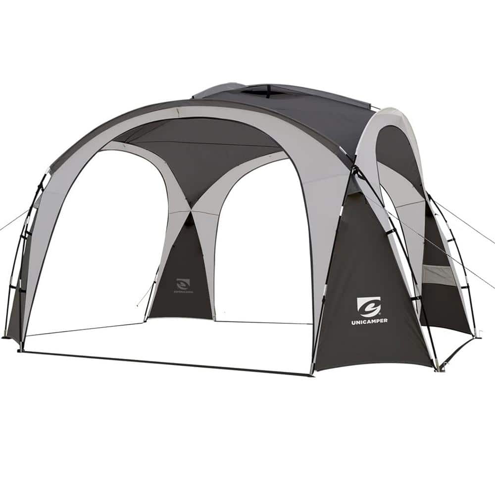12 ft. x 12 ft. Gray Pop Up Canopy, UPF50+ Outdoor Beach Tent with Storage 