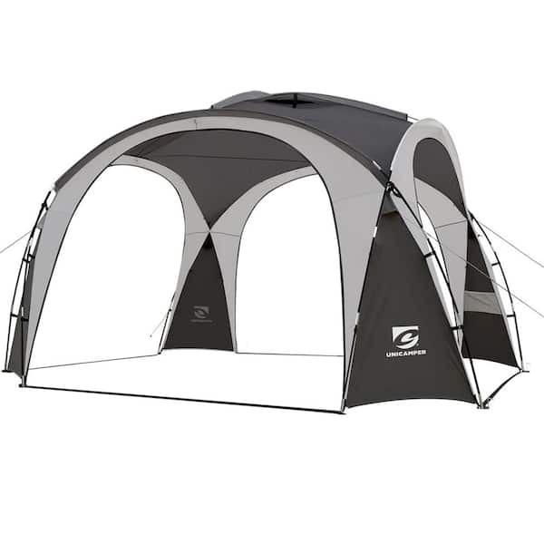 Unbranded 12 ft. x 12 ft. Gray Pop Up Canopy, UPF50+ Outdoor Beach Tent with Storage Bag, Waterproof