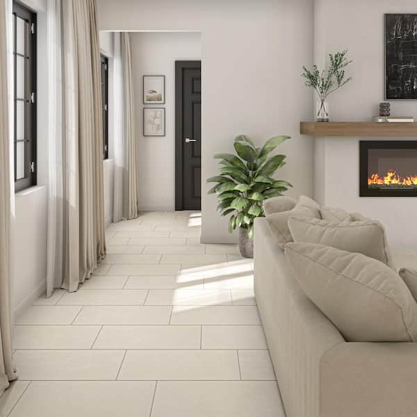 Cohesion White 12 in. x 24 in. Color Body Porcelain Floor and Wall Tile (9.5 sq. ft./case)