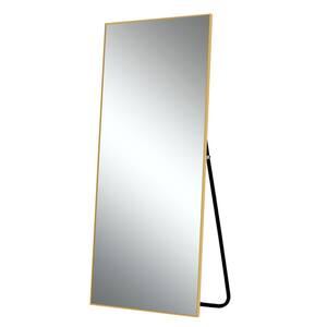 24 in. x 71 in. Modern Rectangle Framed Gold Full-Length Leaning Mirror Oversize Mirror Free Standing