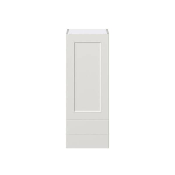 J COLLECTION Littleton Painted Gray Recessed Assembled Glass Wall Kitchen Cabinet with Drawers (15 in. W x 40 in. H x 14 in. D)
