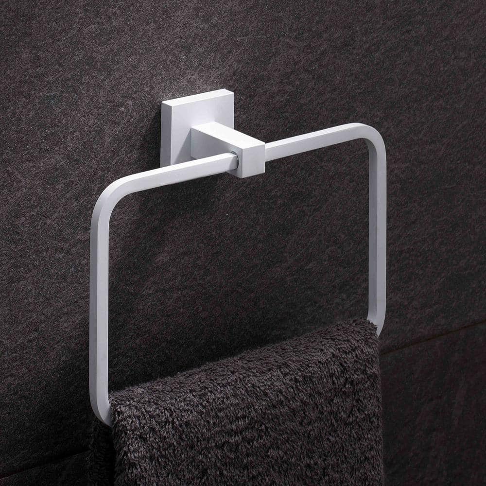 Matte White Metal 4-Piece Bathroom Hardware Set