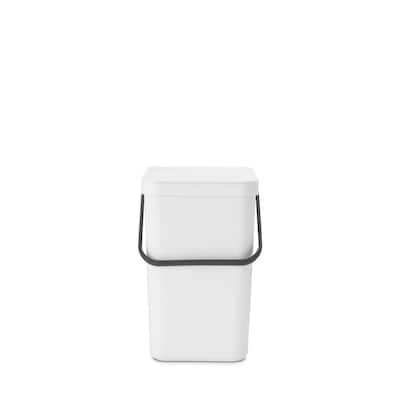Sort and Go 6.6 Gal. White Recycling Bin
