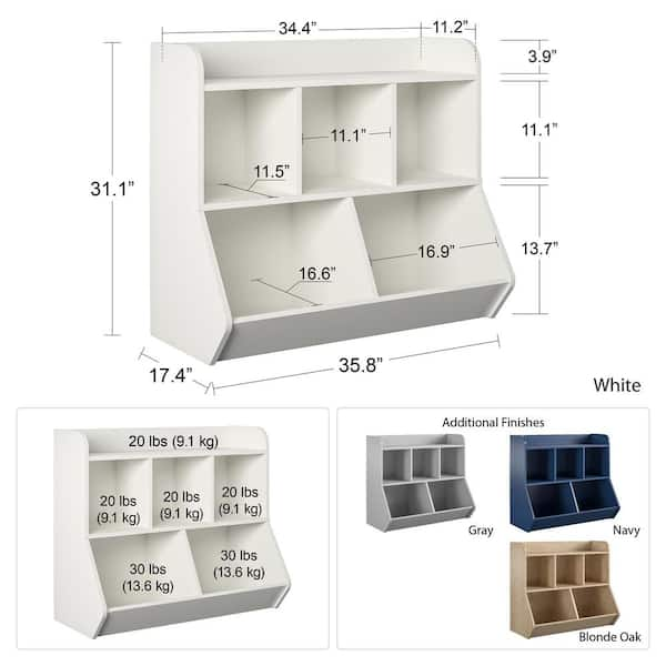 GZMR Wooden Toy Box White Rectangular Toy Box in the Toy Boxes department  at