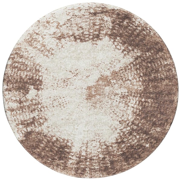 Addison Rugs Rylee Brown 8 ft. x 8 ft. Geometric Indoor/Outdoor Area ...