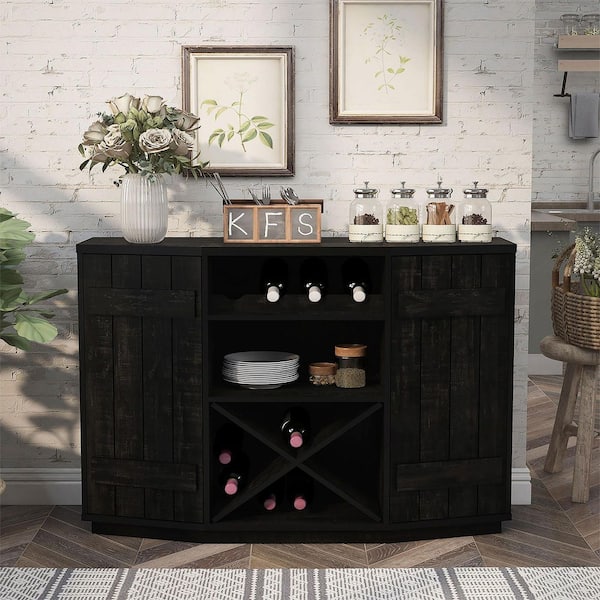 Shutler Reclaimed Black Oak Buffet with 2-Shelves