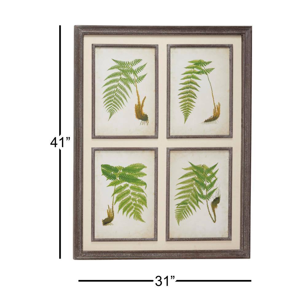 Oversized Vintage Green Fern Botanical Wall Art on Canvas