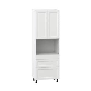 Alton Painted 30 in. W x 89.5 in. H x 24 in. D in White Shaker Assembled Pantry Microwave Kitchen Cabinet with 3 Drawers