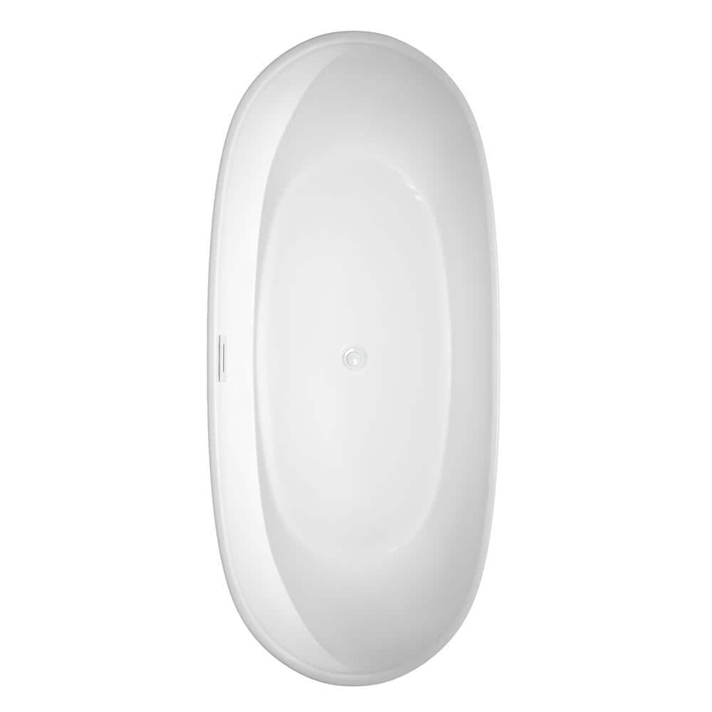 Rebecca 70'' White Acrylic Freestanding Soaking Bathtub