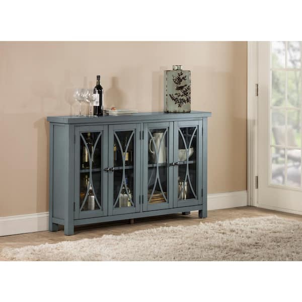 Hillsdale Furniture Bayside Robin Egg Blue 4 Door Cabinet