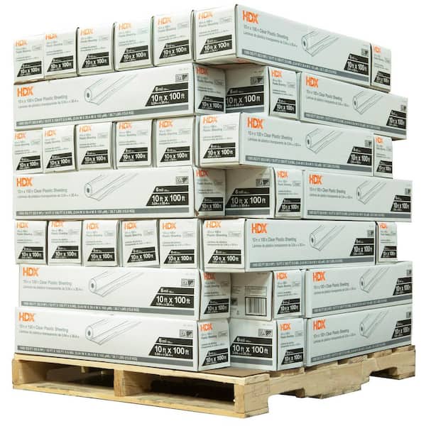 Husky 10 ft. x 100 ft. Clear 2 mil. Plastic Sheeting RS210-100C - The Home  Depot