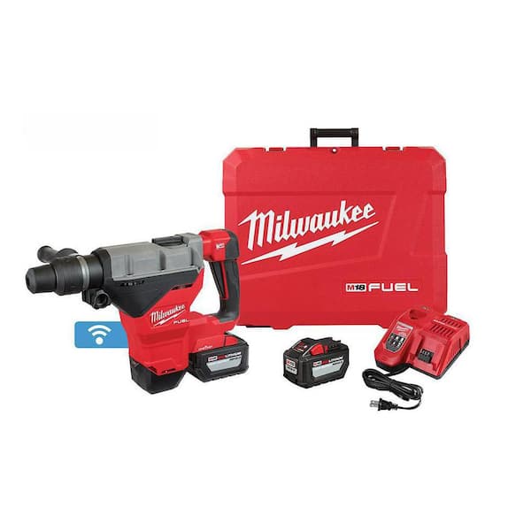 Milwaukee M18 FUEL ONE-KEY 18V Lithium-Ion Brushless Cordless 1-3/4 in. SDS-MAX Rotary Hammer with Two 12.0 Ah Battery