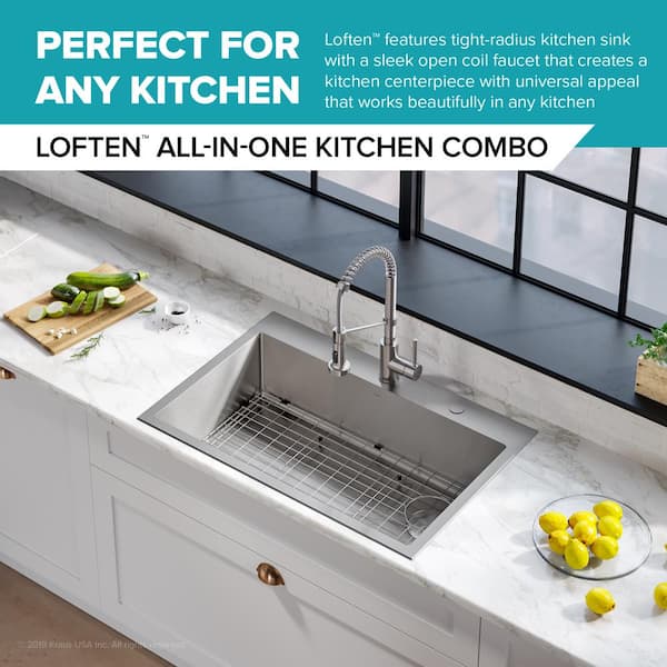 Kraus Loften All In One Dual Mount Drop, Kitchen Sink Vanity Home Depot