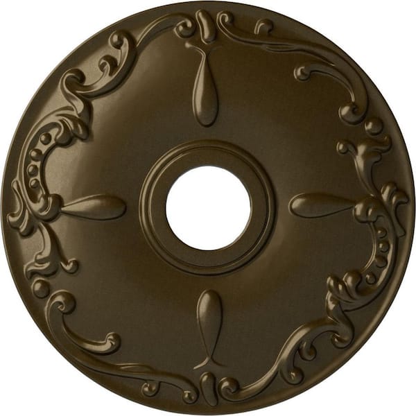 Ekena Millwork 18" x 3-1/2" ID x 1-1/4" Kent Urethane Ceiling Medallion (Fits Canopies upto 5"), Brass