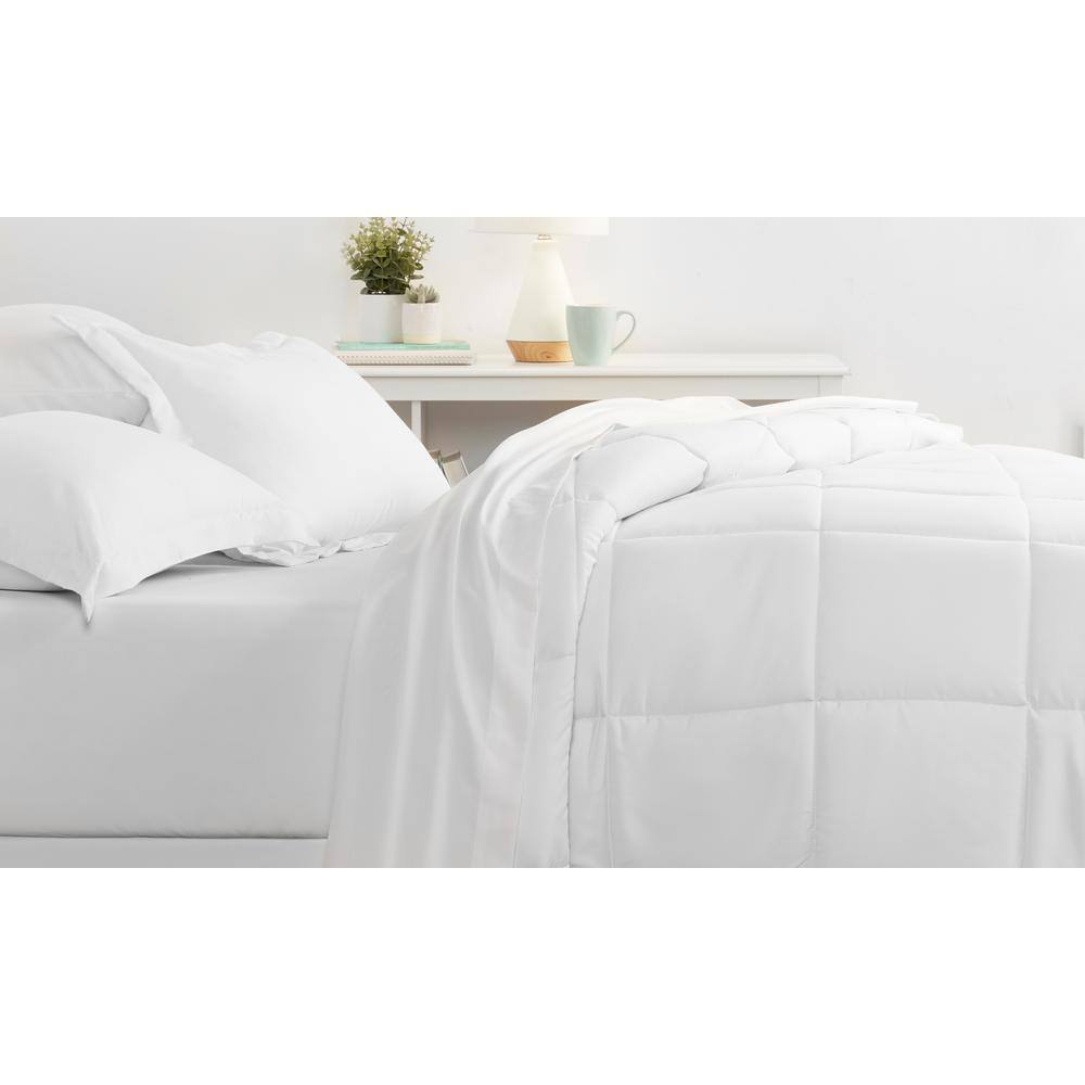 Queen White Microfiber Down Alternative Bed in a Bag Set