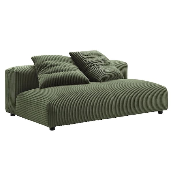 Saruwa 2♡ JUJABU 52 in. Emerald Corduroy Polyester 2-Seater Loveseat