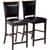 Espresso Brown Leather-Like Vinyl Counter Height Chair Set of 2