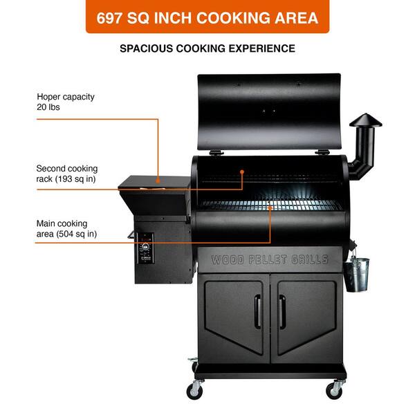 Z GRILLS 709 sq. in. Wi-Fi Wood Pellet Smart Grill and Smoker PID 2.0 in  Black ZPG-7052B - The Home Depot