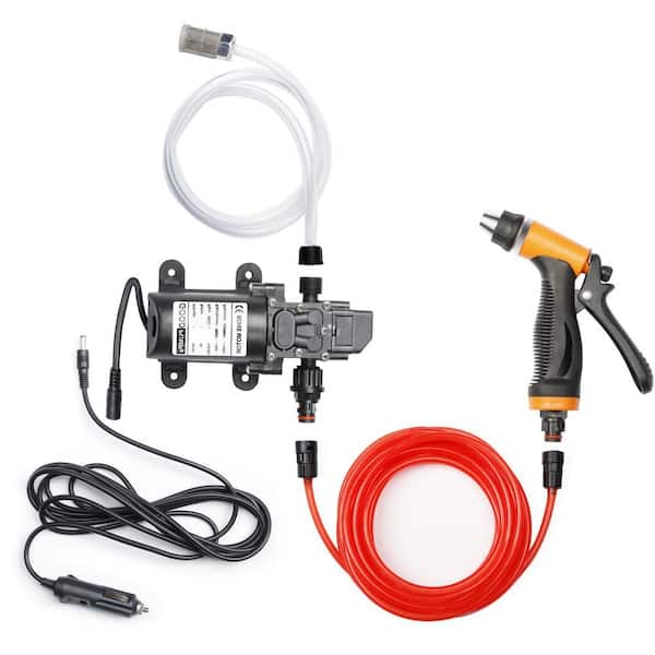 160 PSI Pressure Washer Spray Gun Kit with 100W 12V Portable Pump and 20 ft. PVC Hose for Car, Home and Garden